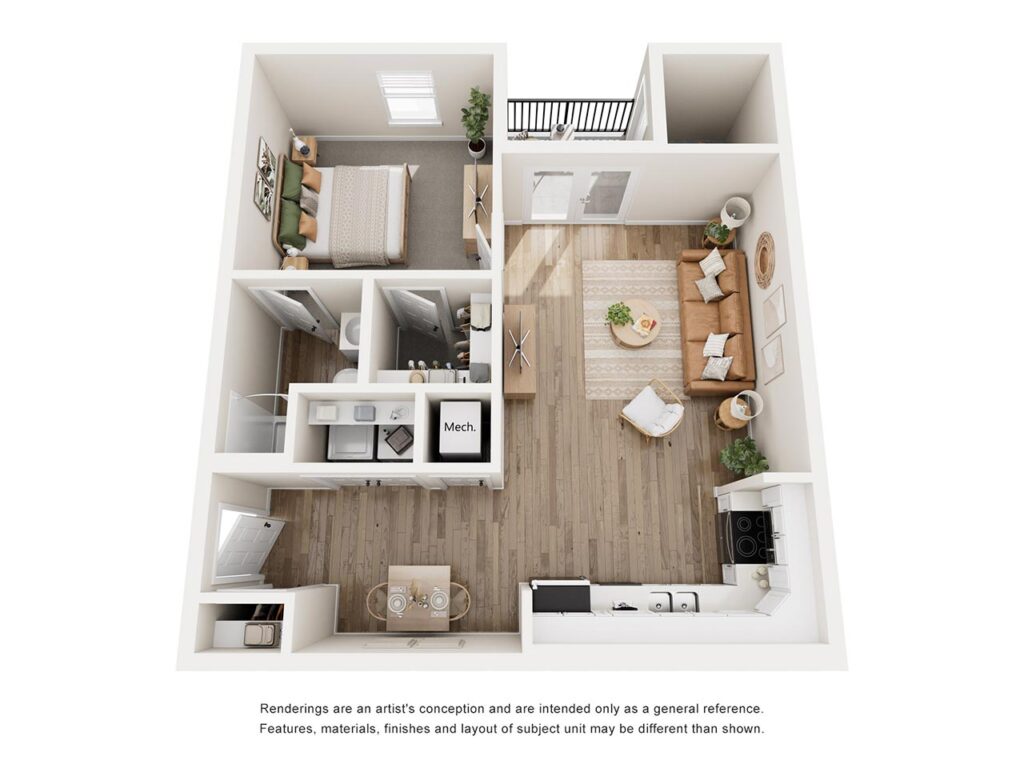 Sunrise Crossing - 1 Bedroom/1 Bath 732 sq ft