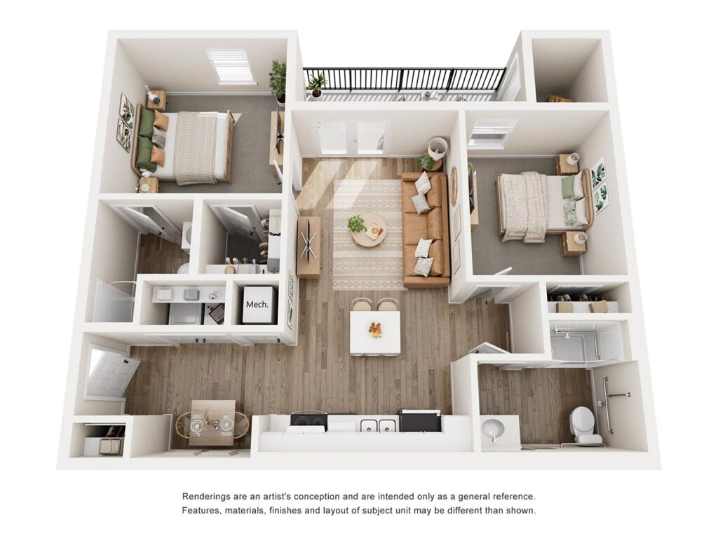Sunrise Crossing - 2 Bedroom/2 Bath - Roll-in Shower 924 sq ft