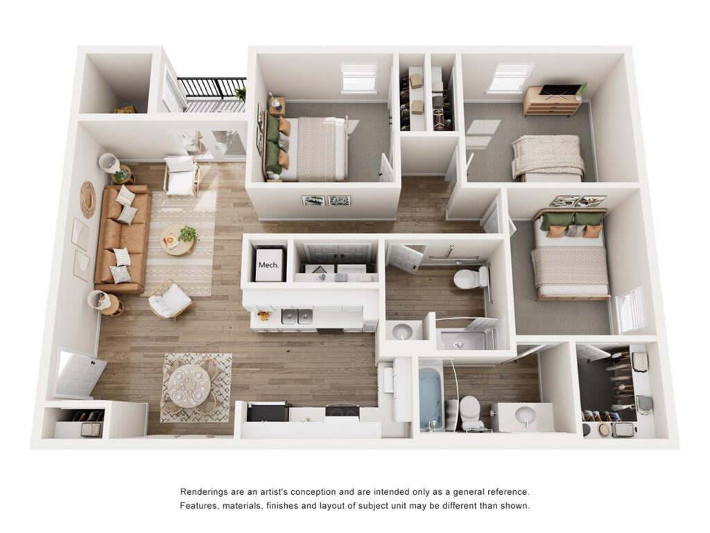 Sunrise Crossing - 3 Bedroom/2 Bath - Roll-in Shower 1,179 sq ft